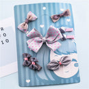 Gray 1 Set of 6pcs Fabric Cartoon Princess Bow Pentacle Hairpin Hairpin Set L7O7