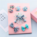 Green 1 Set 6pcs Cloth Cartoon Princess Lace Bow Pentacle Hairpin Hairpin S U2I5