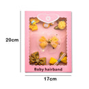 Yellow 1 set of 6pcs fabric cartoon Princess bow chick Kitty of hairpin fab W2H4