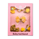 Yellow 1 set of 6pcs fabric cartoon Princess bow chick Kitty of hairpin fab W2H4