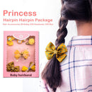 Yellow 1 set of 6pcs fabric cartoon Princess bow chick Kitty of hairpin fab W2H4