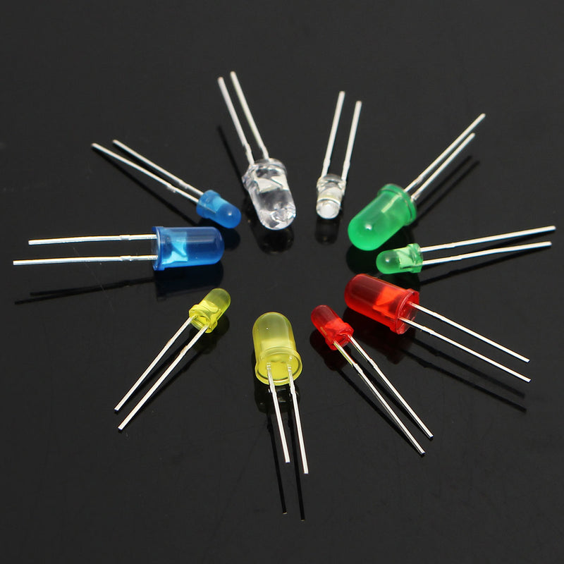 5 x 375pcs Each Box 3MM 5MM LED Light Emitting Diode Beads Resistance Lights Kits Bulb Lamp