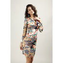 Women's New Spring Autumn Long Sleeve Leopard Floral Printed Office Dress W G1H9