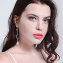 Fashion Jewelry Blue moon&star earrings Woman jewel Y9K6