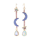 Fashion Jewelry Blue moon&star earrings Woman jewel Y9K6