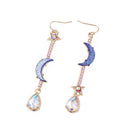 Fashion Jewelry Blue moon&star earrings Woman jewel Y9K6