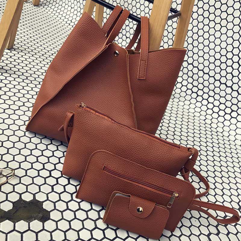 Women Handbag Lady Shoulder Bags Tote Purse Messenger Satchel Leather(Brown C7Y1