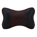2 Pcs Leather PP Cotton Car Headrest Neck Pillow Auto Seat Cover Head Neck