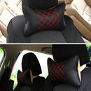 2 Pcs Leather PP Cotton Car Headrest Neck Pillow Auto Seat Cover Head Neck