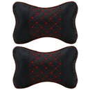 2 Pcs Leather PP Cotton Car Headrest Neck Pillow Auto Seat Cover Head Neck  Q1J7