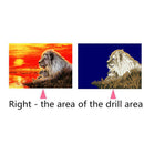 Full round drill diamond embroidery sunset Lion 5D DIY diamond painting Cro