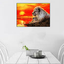 Full round drill diamond embroidery sunset Lion 5D DIY diamond painting Cro