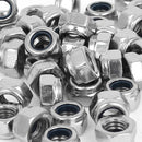 25pcs M8x1.25mm 304 Stainless Steel lock Nylon Insert Hex Lock Nuts X9T4