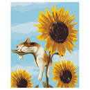 Frameless Cats Sunflowers Oil Painting DIY Digital Coloring Wall Arts Pictu J7M5
