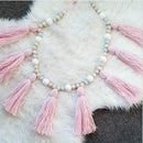 Nordic Style Macarons Wooden Beads Tassels Hanging Decorative Children's Ro N3Y5
