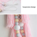 Nordic Style Macarons Wooden Beads Tassels Hanging Decorative Children's Ro N3Y5