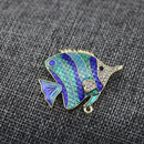 Women Clothing Accessories Grade Tropical Fish Enamel Brooch Rhinestone Pin S2L5