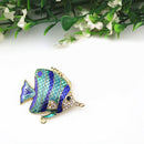 Women Clothing Accessories Grade Tropical Fish Enamel Brooch Rhinestone Pin S2L5