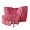 4Pcs Women Handbags Purse Shoulder Bags Casual Tassel Tote Bags(Red) R8U6