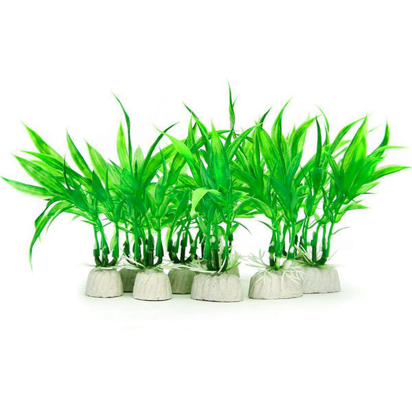 10 Pack Artificial Aquarium Plants, 10cm Height Fish Tank Decorations Home DC4V3
