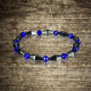 Fashion Natural Stone Magnetite Black Gallstone Beaded Bracelet Health Bang S1K1
