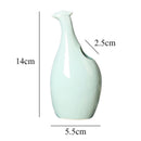 Blue Ceramic Crafts Vases Simple Personality Flowers and birds Modeling Hom N5D6