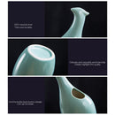 Blue Ceramic Crafts Vases Simple Personality Flowers and birds Modeling Hom N5D6
