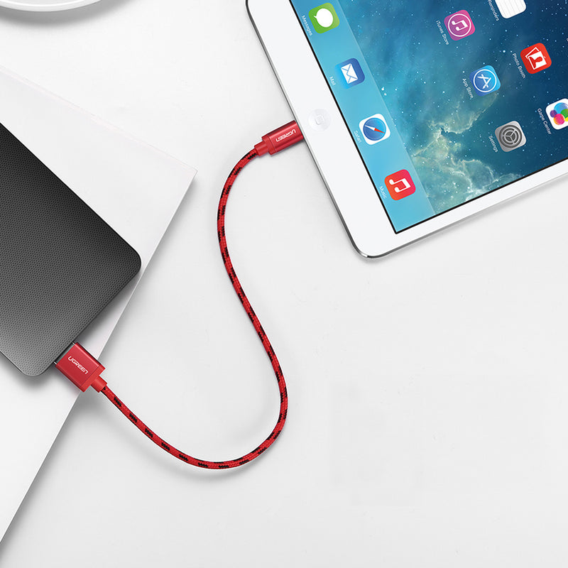 UGREEN 2.4A Lightning Port Fast Charging Transmission Data Cable For iPhone X XS 11Pro iPadPro iPadAir