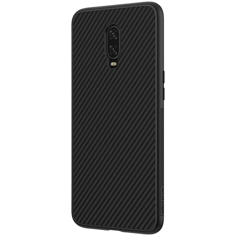 NILLKIN Carbon Fiber Shockproof Back Cover Protective Case with Metal Plate for OnePlus 6T