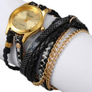 Duoya Quartz Watches Women Ladies Dress Bracelet Wristwatch Woven Bracelet  S6D1