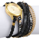 Duoya Quartz Watches Women Ladies Dress Bracelet Wristwatch Woven Bracelet  S6D1