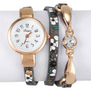 Duoya Top Luxury Women Brand Thin Leather Dial Bracelet Watches Women Quart U7V4
