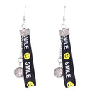 Chic Personalized Smile Letters Smile Face Velvet Stud Earrings Fashion Gir G5Q1