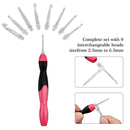 USB Charging LED Glow Crochet Hook With Led 9 Sizes Hooks Emergency Lightin