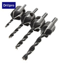 Drillpro DB-C3 4pcs 5 Flute Countersink Drill Bits Reamer Woodworking Chamfer 3mm-6mm