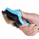 Pet Brush Hair Fur Shedding Trimmer Grooming Rake Comb Brush Tools-Blue Q5R3