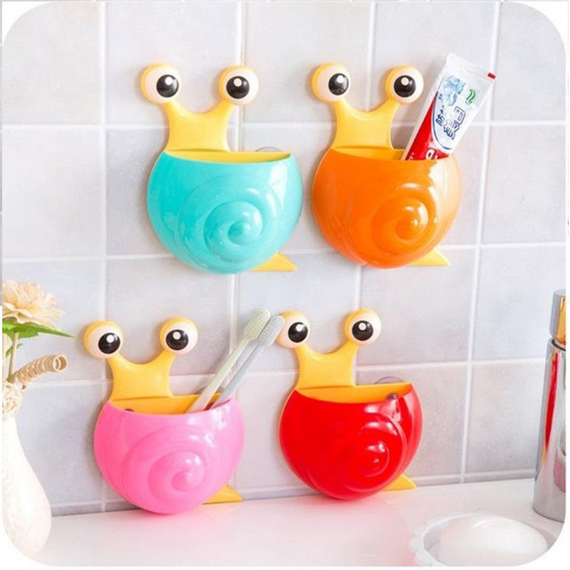 Honana BX Cartoon Animal Snail Bee Cute Toothbrush Holder Wall Suction Holder Bathroom Set