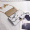 Women Fashion Summer Marble Pattern Glossy Leather Chic Chain Bag Shoulder  B1B6