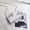 Women Fashion Summer Marble Pattern Glossy Leather Chic Chain Bag Shoulder  B1B6
