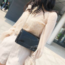 Women New Fashion Summer Marble Pattern Glossy Leather Chic Chain Bag Shoul E3D3