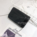 Women New Fashion Summer Marble Pattern Glossy Leather Chic Chain Bag Shoul E3D3
