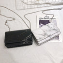 Women New Fashion Summer Marble Pattern Glossy Leather Chic Chain Bag Shoul E3D3