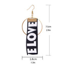 Fashion Personality Round Love Ribbon Earrings Alloy Long Stud Earrings For P6A4