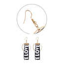Fashion Personality Round Love Ribbon Earrings Alloy Long Stud Earrings For P6A4