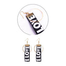 Fashion Personality Round Love Ribbon Earrings Alloy Long Stud Earrings For P6A4