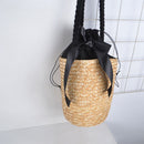 Bucket Cylindrical Straw Bags Bow Wheat-straw Woven Women Crossbody Bags Sh Z7L5