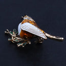 Rhinestone Enamel Oriole Bird Brooches Men Women's Alloy Bird Branch Brooch