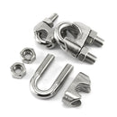 M4 5/32 Inch 304 Stainless Steel U-Shape Bolt Saddle Clamps Cable Wire Rope A1I3