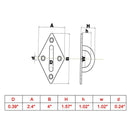 304 Stainless Steel 10mm Thick Ring Sail Shade Pad Eye Plate Marine Boat Ri G4V9