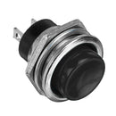 5Pcs 3A 125V Momentary Push Button Switch OFF-ON Horn Black Plastic